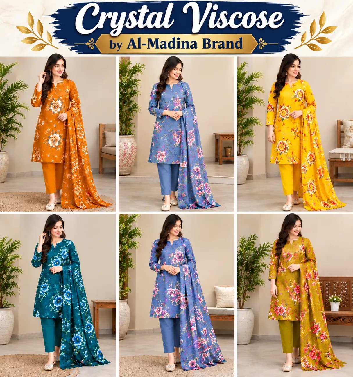 Crystal Viscose by Al-Madina Brand – 3 Piece Suit