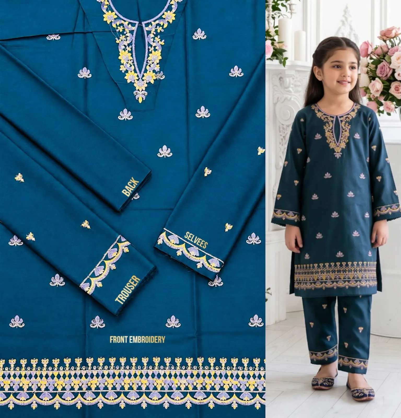 Premium Kids Embroidered 2 Piece Suit – Children Collection