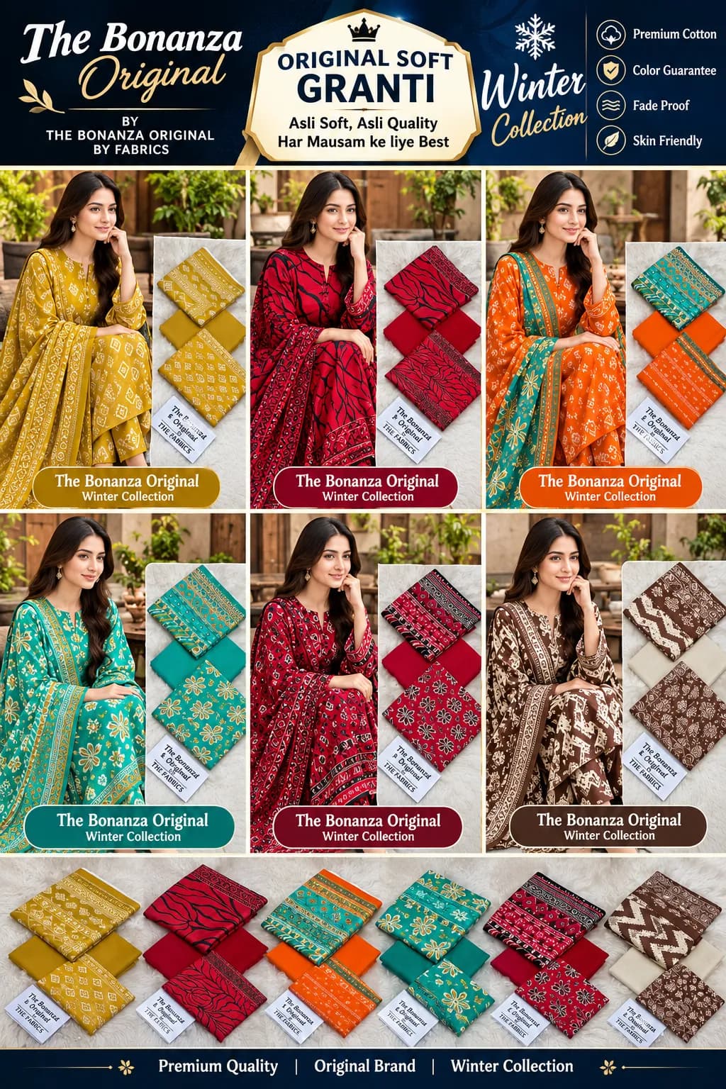 The Bonanza Original Cambric Cotton 3Pc – Winter Collection
